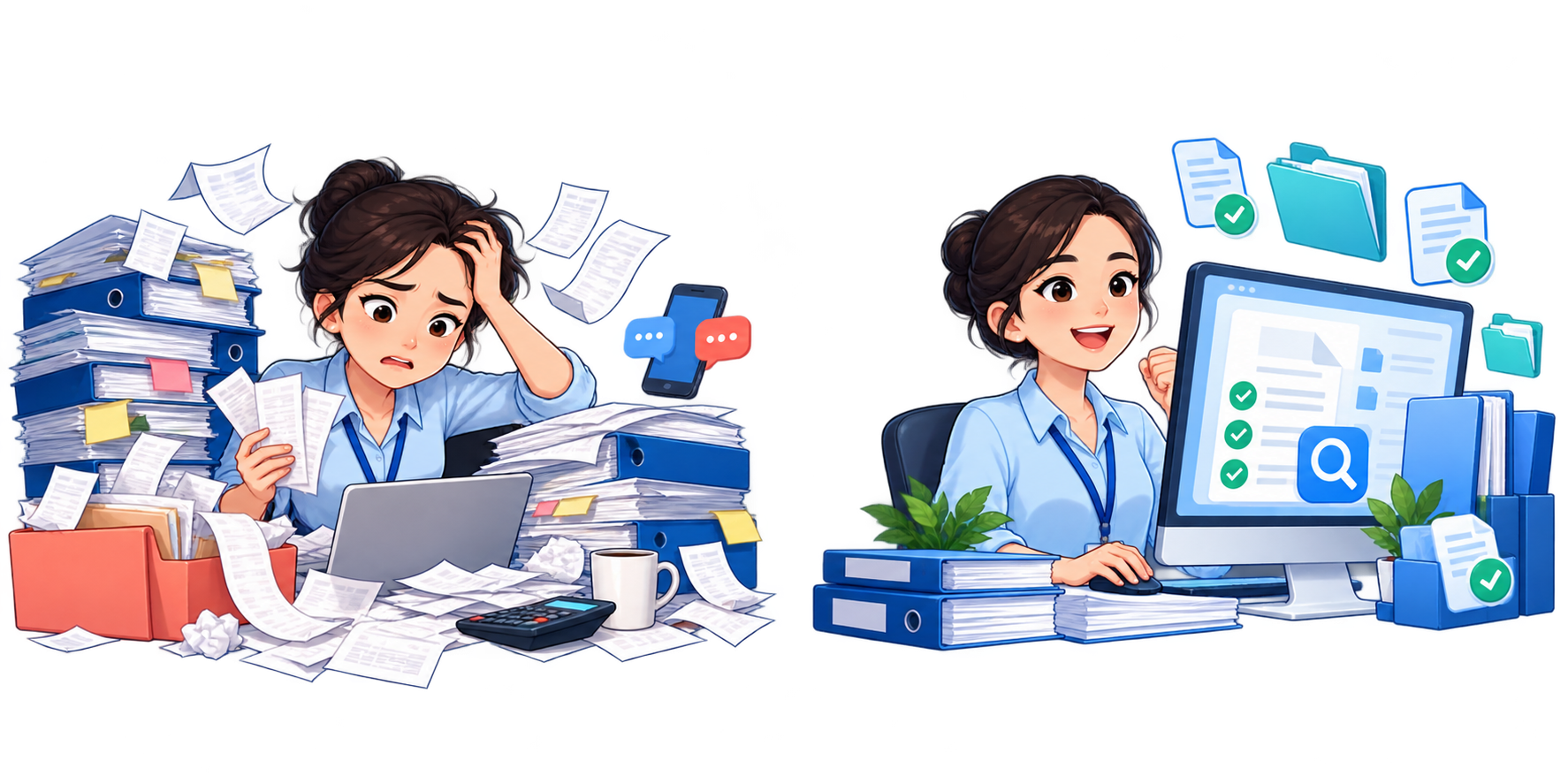 Trước: loay hoay giữa chứng từ giấy.