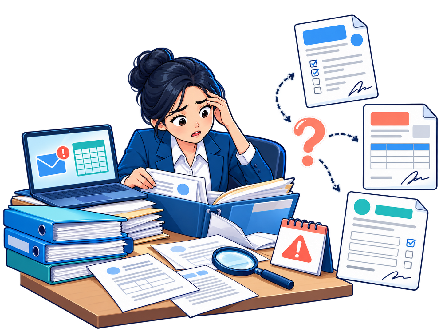 Nhân sự đau đầu tìm hồ sơ giữa email, bảng tính, giấy tờ và các biểu mẫu khác nhau